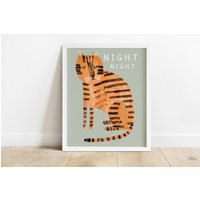 Nacht Tiger Poster | Gute Schlaf Kinderzimmer Dekor Kinder Tier Spielzimmer von darcieolleyshop