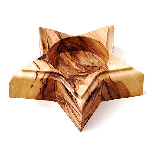 DAS OLIVENHOLZBRETT® Teelichthalter in Sternform 9cm von das Olivenholzbrett