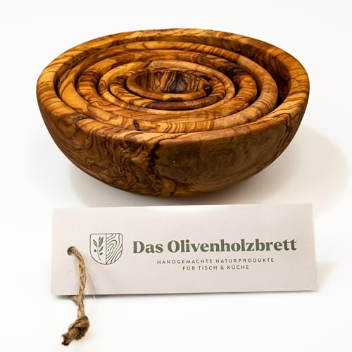 das Olivenholzbrett® / Olivenholz-Schalen Set 6-teilig/Holzschalen Set/Beilagenschalen Set/Multifunktions Schalen Set min. 5cm, max 17cm von das Olivenholzbrett