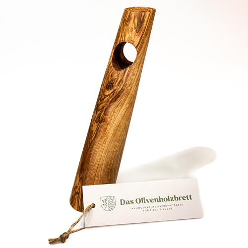 das Olivenholzbrett® Flaschenhalter aus Olivenholz/Weinständer Holz/Weinflaschenhalter/massiv gerade/Weinhalter aus Olivenholz/Weinständer rund freistehend von das Olivenholzbrett