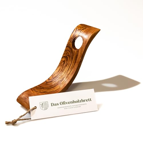 das Olivenholzbrett® Flaschenhalter aus Olivenholz/Weinständer aus Holz/Flaschenständer/Weinhalter/geschwungen in S Form von das Olivenholzbrett