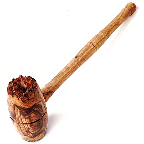 das Olivenholzbrett® Klopfer, Fleichklopfer, Fleischhammer, runde Form 25cm von das Olivenholzbrett