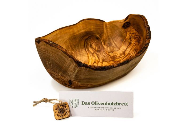 dasOlivenholzbrett Brotschale 2er oder 3er Set Obstschale oval aus Olivenholz mit Naturrand, Olivenholzschale30und35cm von dasOlivenholzbrett