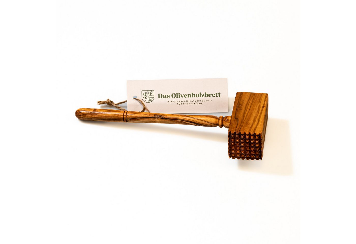 dasOlivenholzbrett Fleischhammer Fleischklopfer aus Olivenholz mit eckigem Kopf von dasOlivenholzbrett