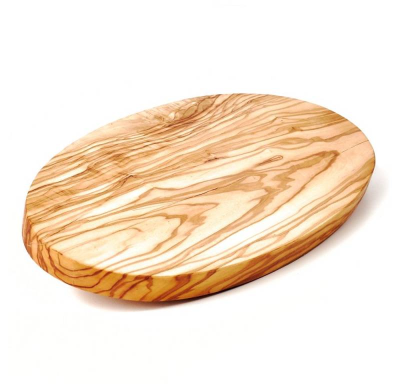 dasOlivenholzbrett Frühstücksbrett Frühstücksbrett aus Olivenholz, oval, Olivenholz, (1-St) von dasOlivenholzbrett