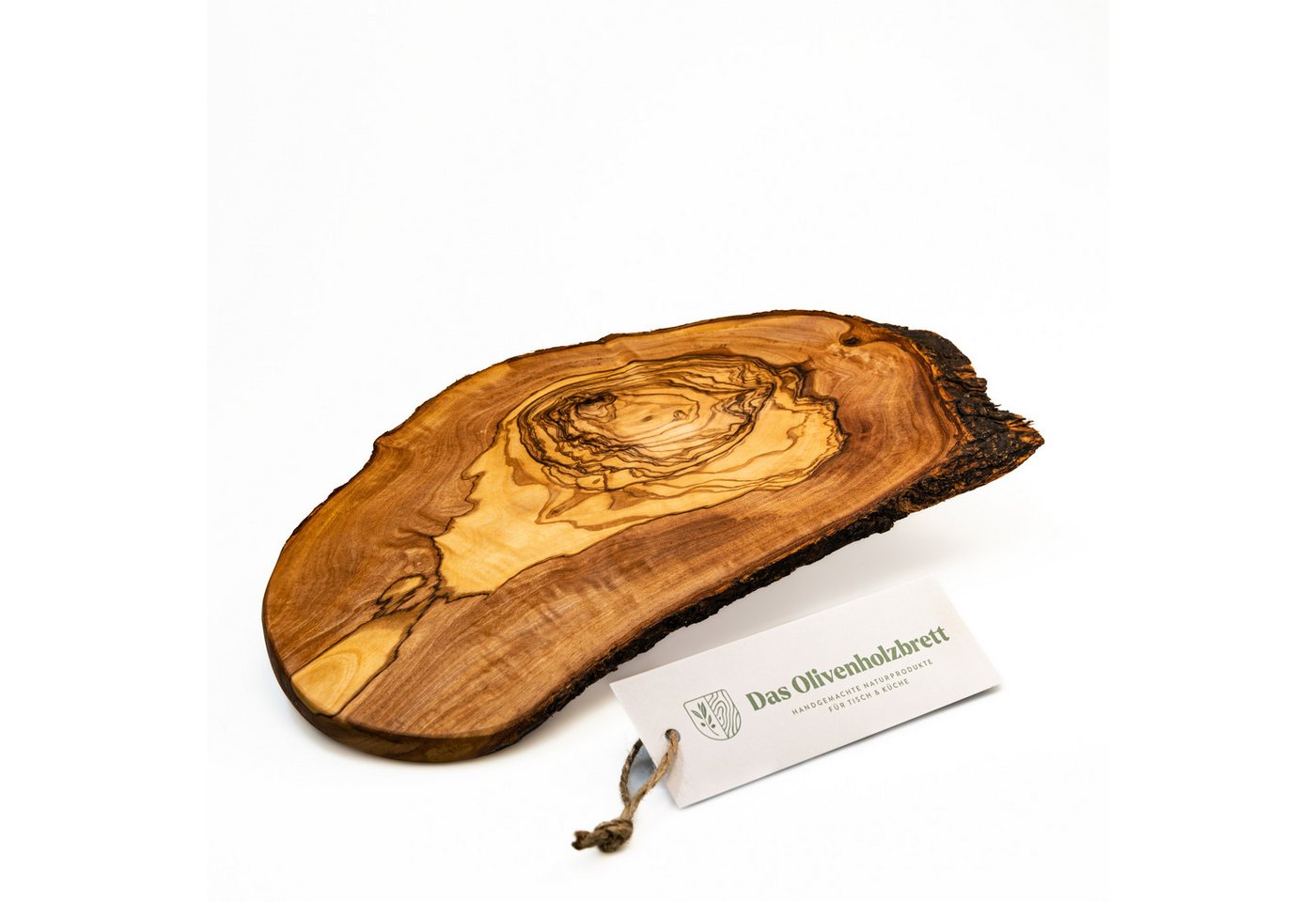 dasOlivenholzbrett Käsebrett Rustikales Servierbrett aus Olivenholz im Baumschnitt mit Rindenanteil, 30 dasOlivenholzbrett Käsebrett Rustikales Servierbrett aus Olivenholz im Baumschnitt mit Rindenanteil, 30 von dasOlivenholzbrett
