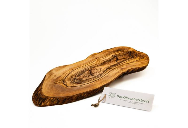 dasOlivenholzbrett Käsebrett Rustikales Servierbrett aus Olivenholz im Baumschnitt mit Rindenanteil, 40 dasOlivenholzbrett Käsebrett Rustikales Servierbrett aus Olivenholz im Baumschnitt mit Rindenanteil, 40 von dasOlivenholzbrett
