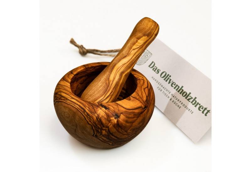 dasOlivenholzbrett Mörser Mörser und Stößel aus Olivenholz mit rundem Rand dasOlivenholzbrett Mörser Mörser und Stößel aus Olivenholz mit rundem Rand von dasOlivenholzbrett