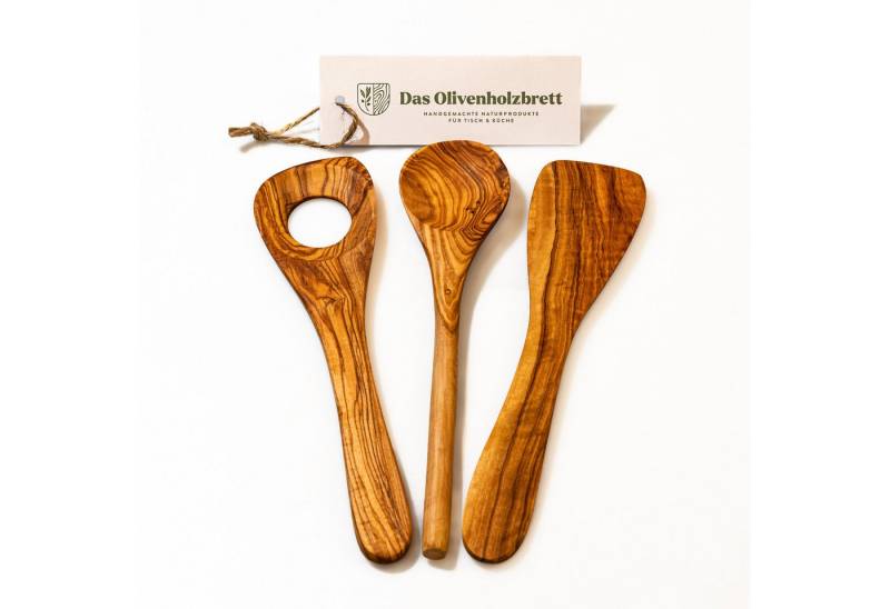 dasOlivenholzbrett Pfannenwender 3er Set Pfannenwender, Kochlöffel, Risottolöffel aus Olivenholz dasOlivenholzbrett Pfannenwender 3er Set Pfannenwender, Kochlöffel, Risottolöffel aus Olivenholz von dasOlivenholzbrett