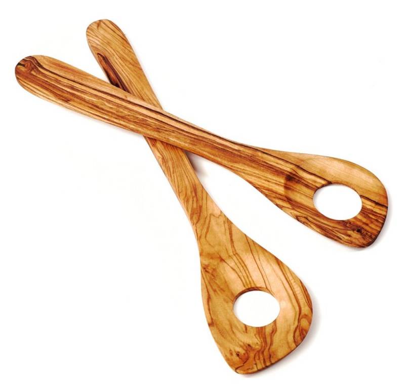 dasOlivenholzbrett Reislöffel 2er Set Risottolöffel aus Olivenholz von dasOlivenholzbrett