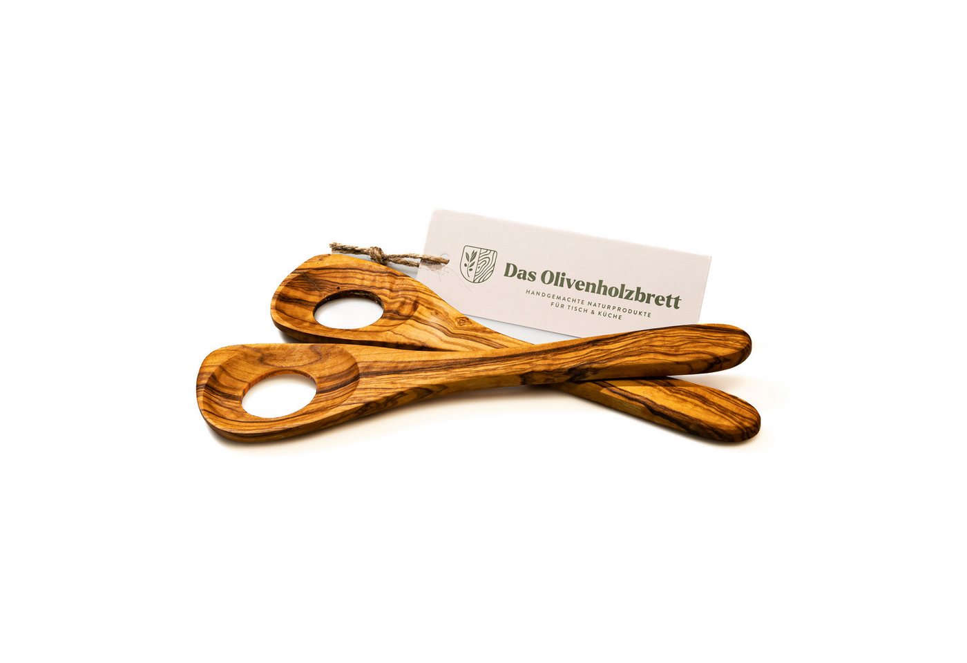 dasOlivenholzbrett Reislöffel 2er Set Risottolöffel aus Olivenholz von dasOlivenholzbrett