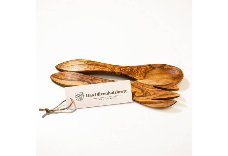 dasOlivenholzbrett Salatbesteck Salatbesteck aus Olivenholz, moderne Form von dasOlivenholzbrett
