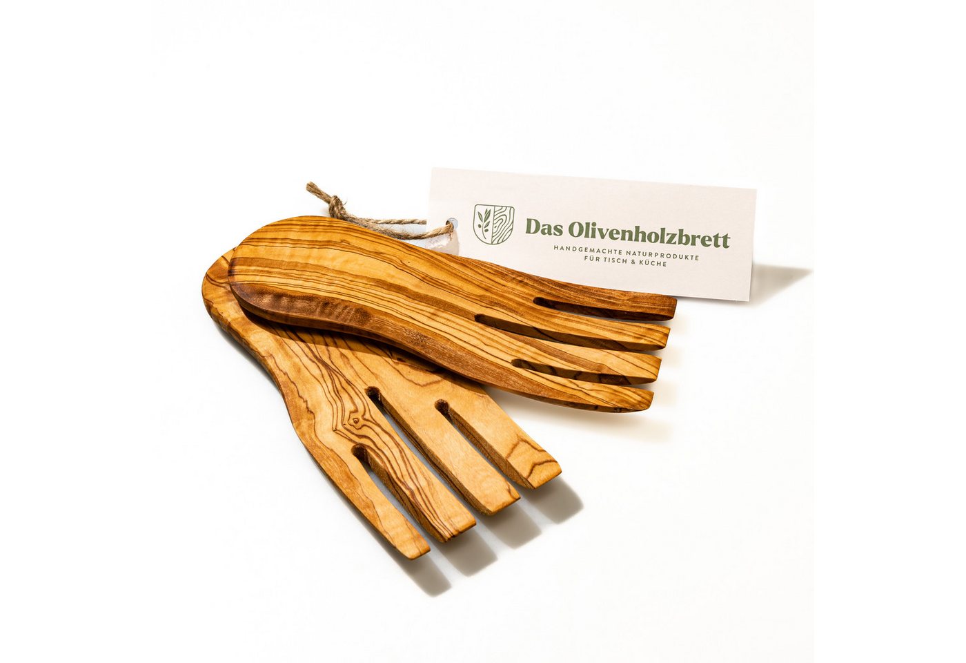 dasOlivenholzbrett Salatbesteck Salathände aus Olivenholz von dasOlivenholzbrett