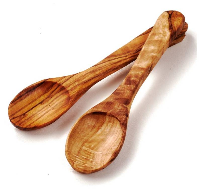 dasOlivenholzbrett Servierlöffel 2er Set Löffel aus Olivenholz von dasOlivenholzbrett