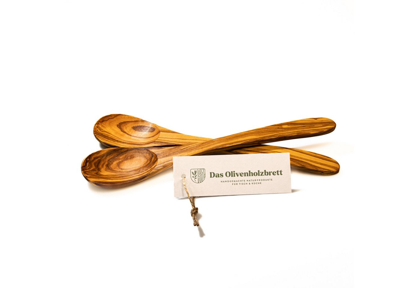 dasOlivenholzbrett Servierlöffel 2er Set Löffel aus Olivenholz von dasOlivenholzbrett