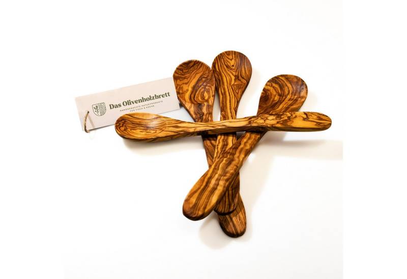 dasOlivenholzbrett Servierlöffel 4er Set Löffel aus Olivenholz von dasOlivenholzbrett