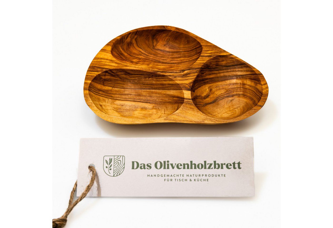 dasOlivenholzbrett Tapas-Schale 3-Fächer Schale aus Olivenholz dasOlivenholzbrett Tapas-Schale 3-Fächer Schale aus Olivenholz von dasOlivenholzbrett