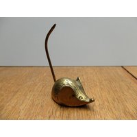 Vintage Figur Maus Mouse Messing 60Er 70Er Ringhalter von dasfleissigeFaultier