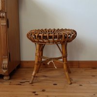Vintage Hocker Bambus Rattan Bambushocker Italien Riviera Franco Albini Midcentury 50Er 60Er von dasfleissigeFaultier