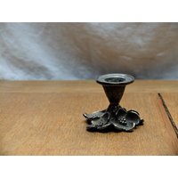 Vintage Kerzenhalter Kerzenständer Leuchter Floral Blume Blümchen Versilberung Versilbert Patiniert von dasfleissigeFaultier