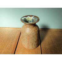 Vintage Vase Handgetöpfert Natur Schlicht Simplicity Studiokeramik Braun Laufglasur von dasfleissigeFaultier