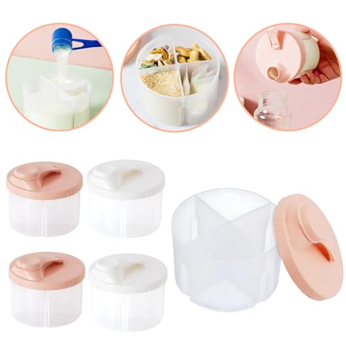 dashfor 4Pcs Formel Pulver Töpfe, Milchpulver Spender Topf mit Snap-On-Deckel, tragbare Milchpulver Behälter Milchpulver Lagerung, Baby Outdoor Food Container für Reisen Outdoor von dashfor