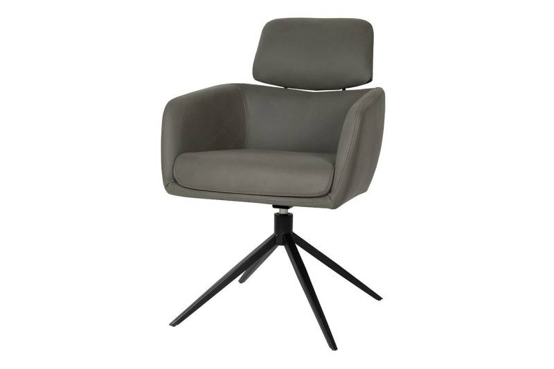 daslagerhaus living Armlehnstuhl Drehstuhl mit Arm Dia Leder grün von daslagerhaus living