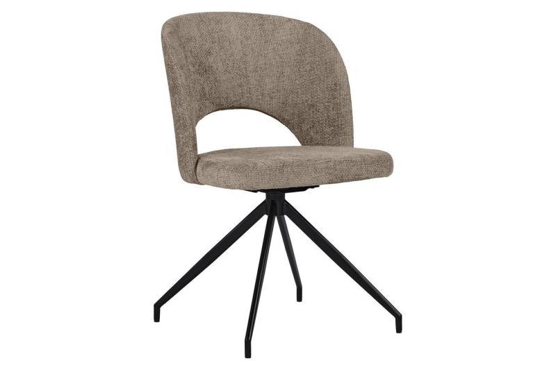 daslagerhaus living Armlehnstuhl Esszimmerstuhl Tatum Stoff taupe von daslagerhaus living