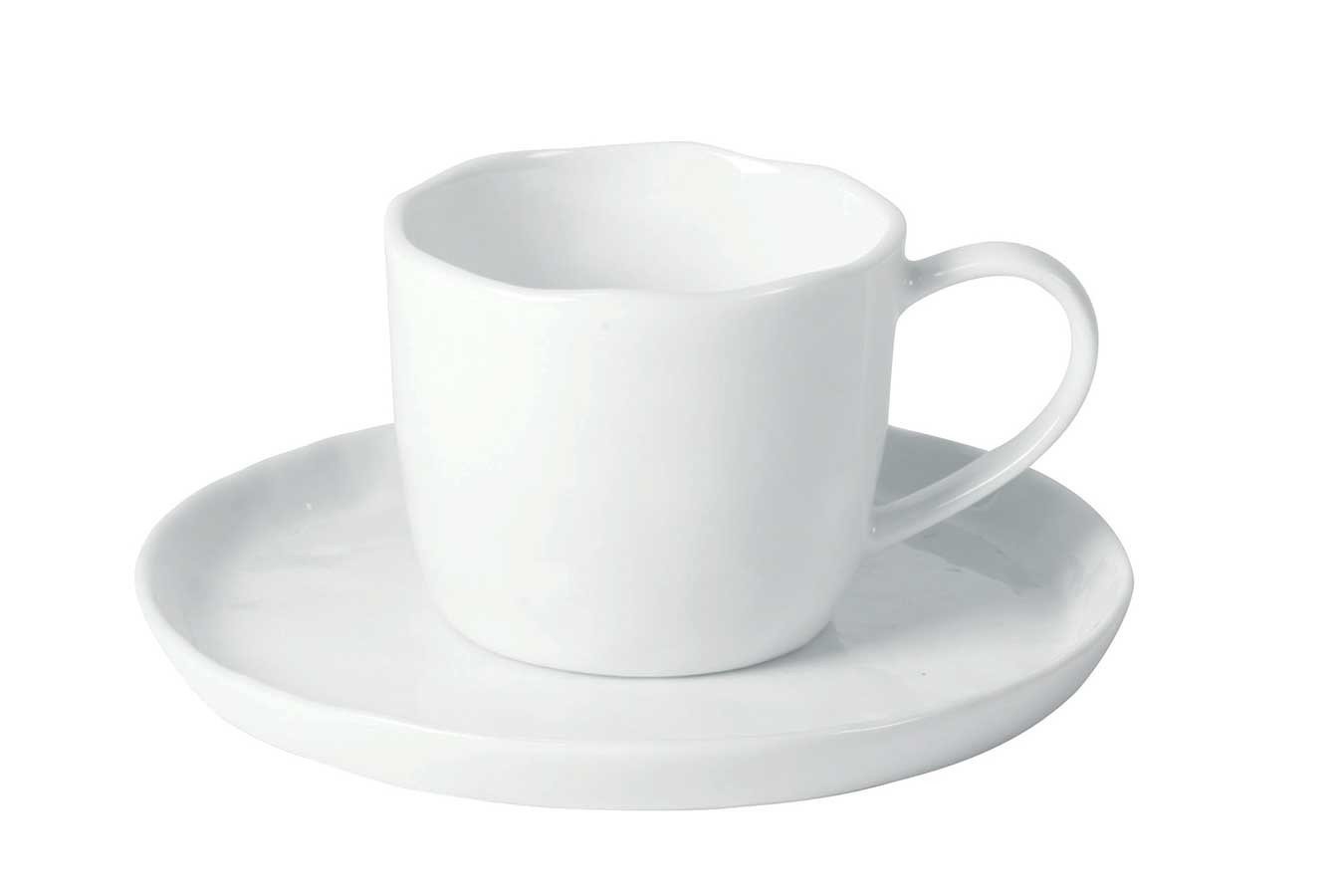 daslagerhaus living Aufbewahrungsbox Teetasse mit Untersetzer Porcelino weiß von daslagerhaus living