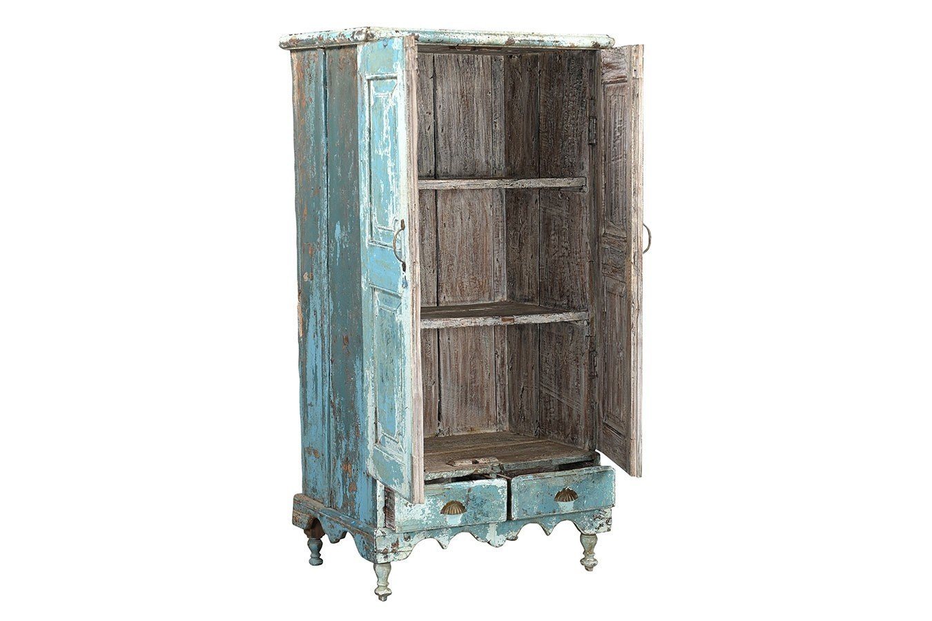 daslagerhaus living Bauernschrank Schrank Vintage blau von daslagerhaus living