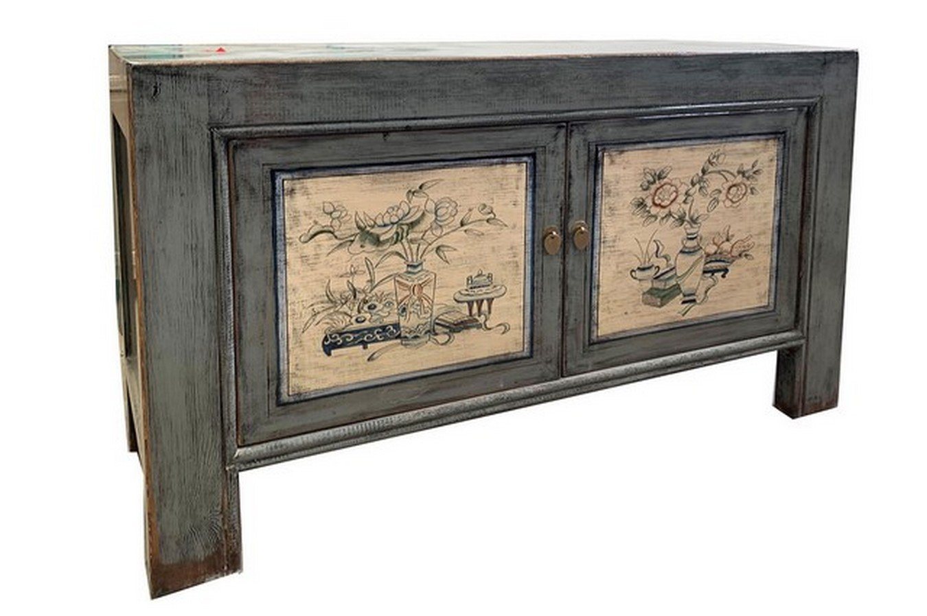 daslagerhaus living Bauernschrank Sideboard Shanxi grau flower 135cm von daslagerhaus living