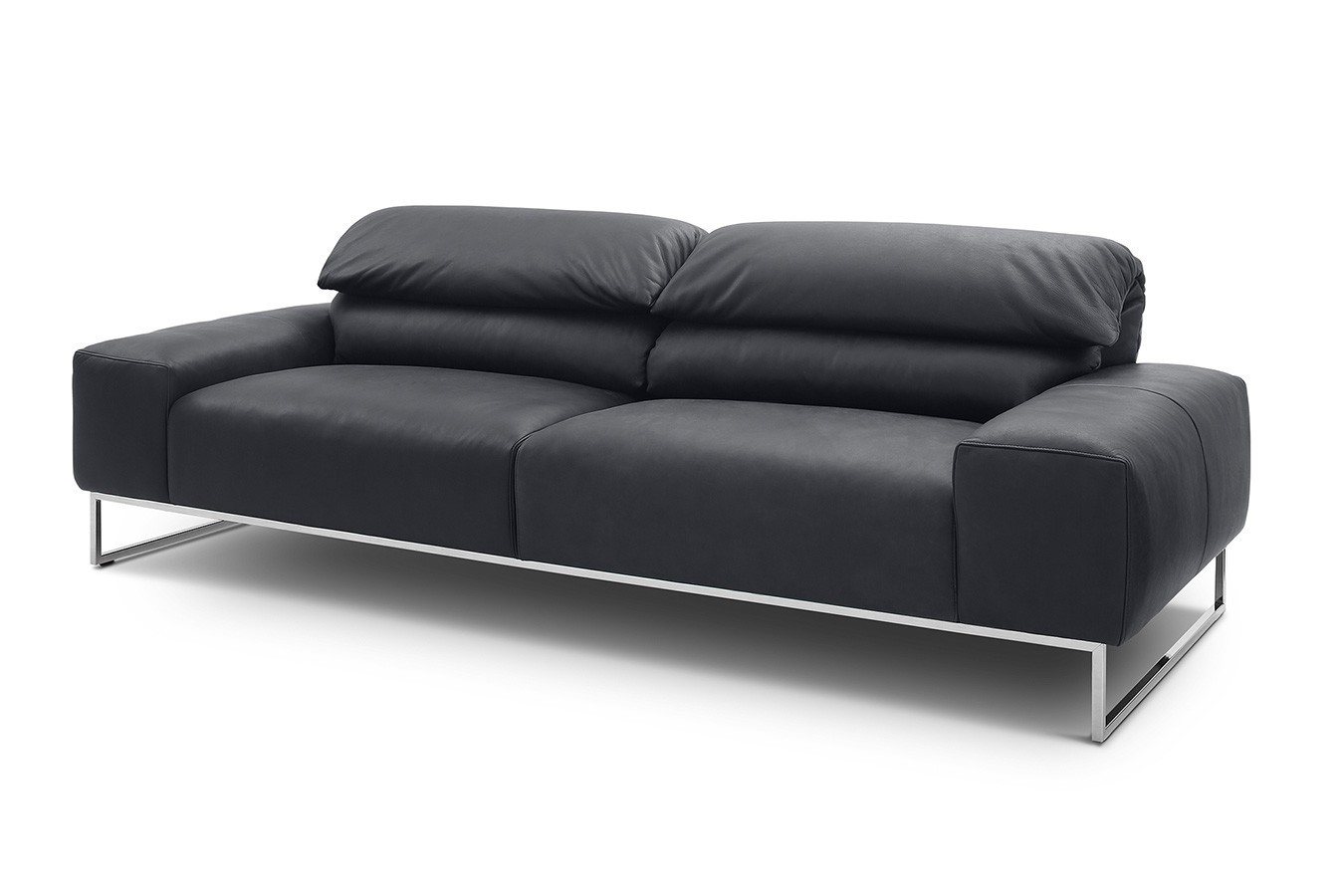 daslagerhaus living Big-Sofa 2-Sitzer Samara Leder schwarz von daslagerhaus living