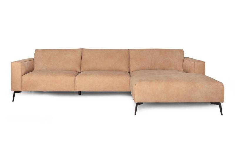 daslagerhaus living Big-Sofa Ecksofa Cameo Leder hellbraun von daslagerhaus living