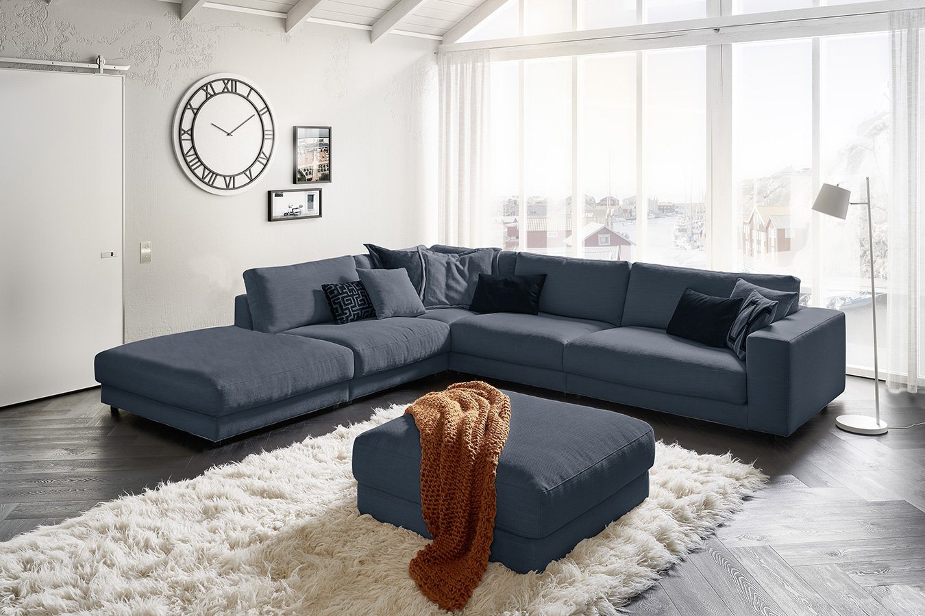 daslagerhaus living Big-Sofa Ecksofa Downtown Stoff von daslagerhaus living