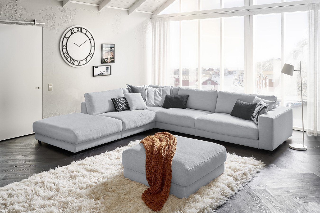 daslagerhaus living Big-Sofa Ecksofa Downtown Stoff von daslagerhaus living