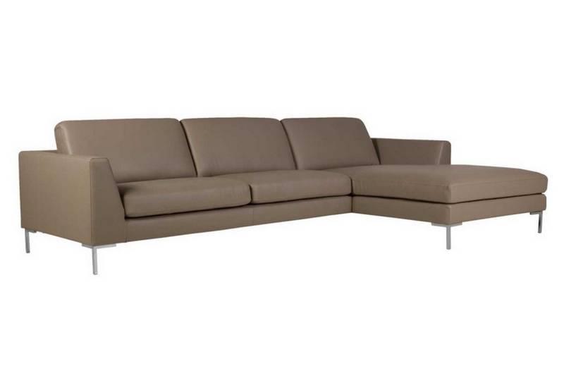 daslagerhaus living Big-Sofa Ecksofa Oslo Leder graubraun von daslagerhaus living