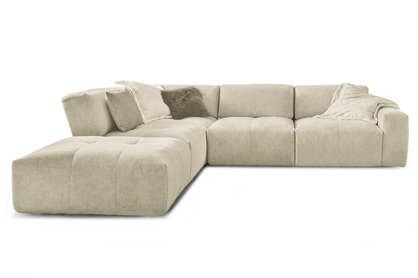 daslagerhaus living Big-Sofa Ecksofa Paddy Stoff von daslagerhaus living