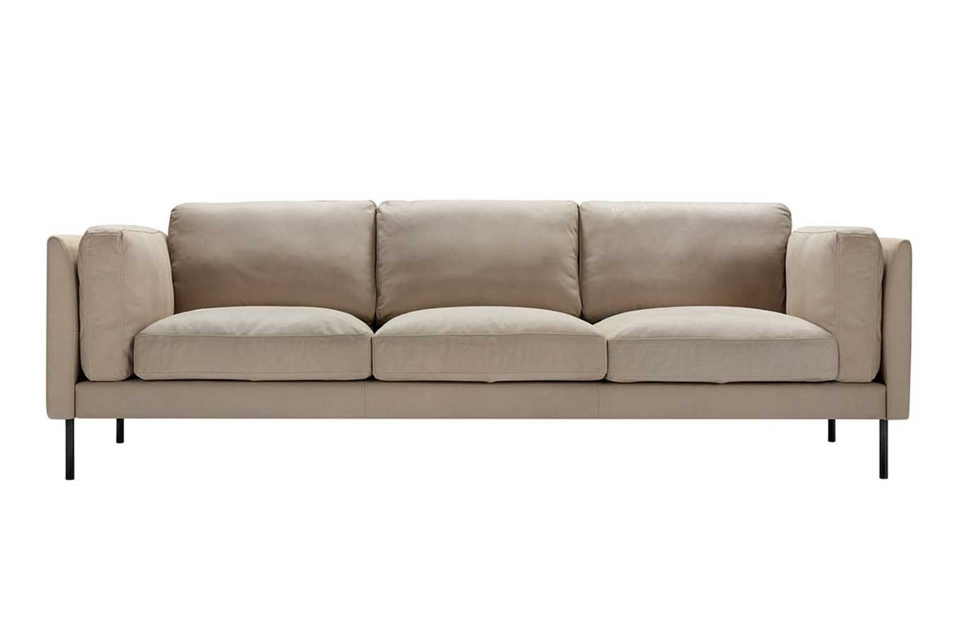 daslagerhaus living Big-Sofa Sofa 3,5 Sitzer Sigrid Exclusiv Leder sand von daslagerhaus living