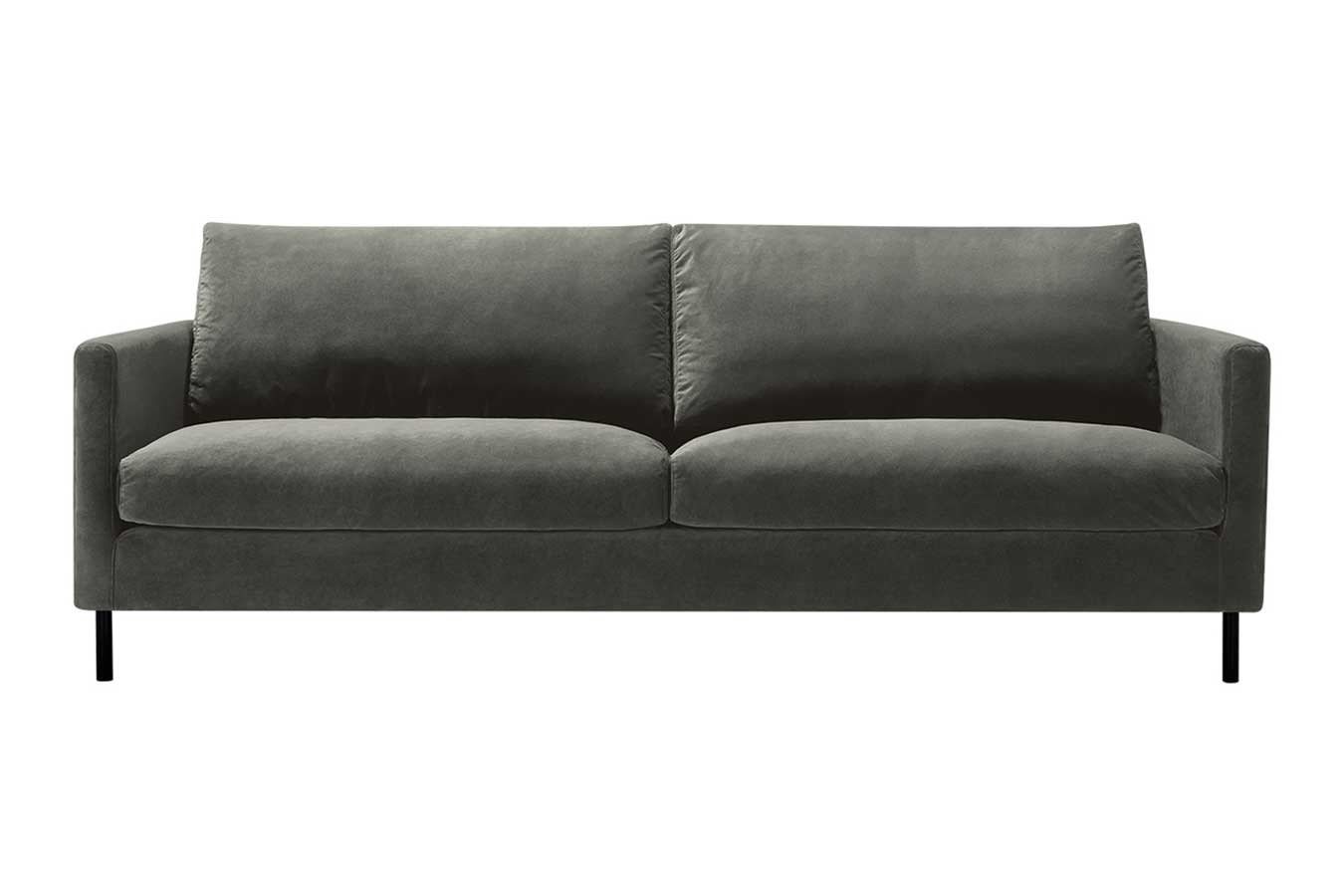 daslagerhaus living Big-Sofa Sofa 3 Sitzer Impala Classic Samt grau von daslagerhaus living