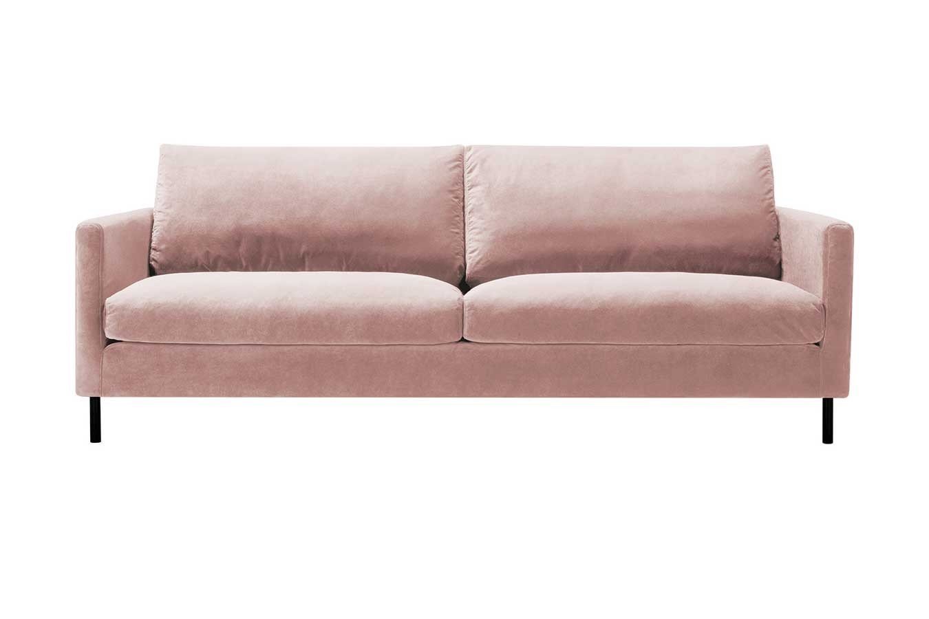 daslagerhaus living Big-Sofa Sofa 3 Sitzer Impala Malibu Samt pink von daslagerhaus living