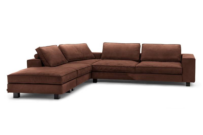 daslagerhaus living Big-Sofa Sofakombination Long Beach Leder von daslagerhaus living