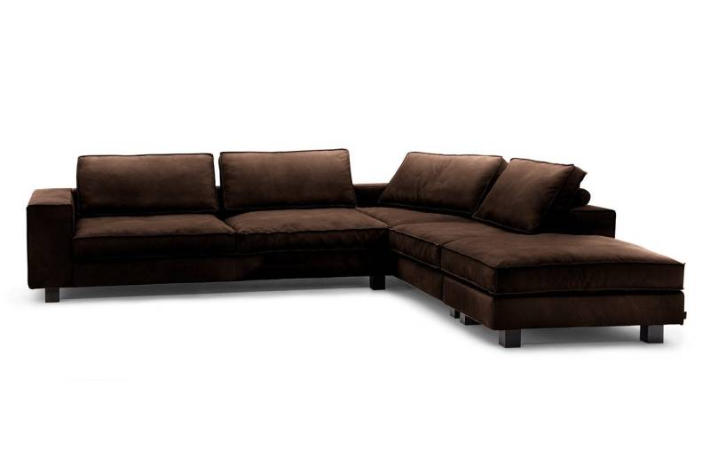 daslagerhaus living Ecksofa Sofakombination Long Beach Leder von daslagerhaus living