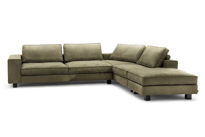 daslagerhaus living Ecksofa Sofakombination Long Beach Leder von daslagerhaus living