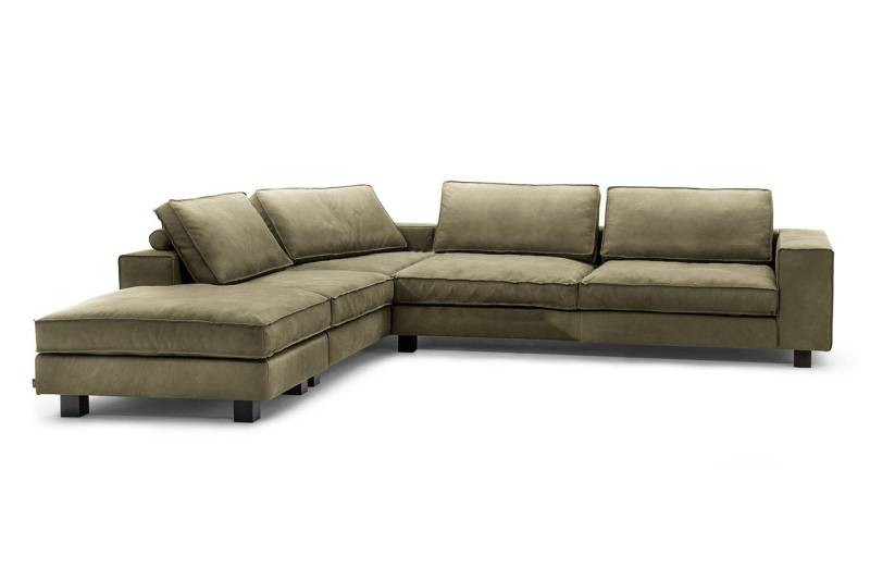 daslagerhaus living Ecksofa Sofakombination Long Beach Leder von daslagerhaus living