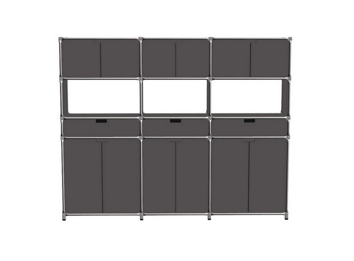 daslagerhaus living Hochschrank Highboard System 180 graphit 219x169 cm von daslagerhaus living