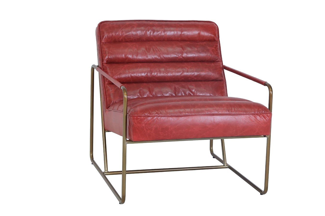 daslagerhaus living Loungesessel Lounge Sessel Century Leder rot von daslagerhaus living