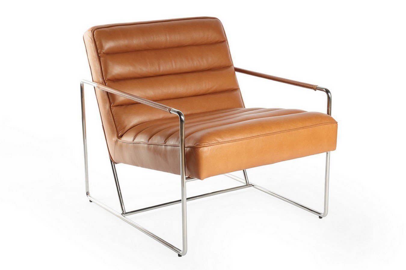 daslagerhaus living Ohrensessel Lounge Sessel Century Leder hellbraun von daslagerhaus living