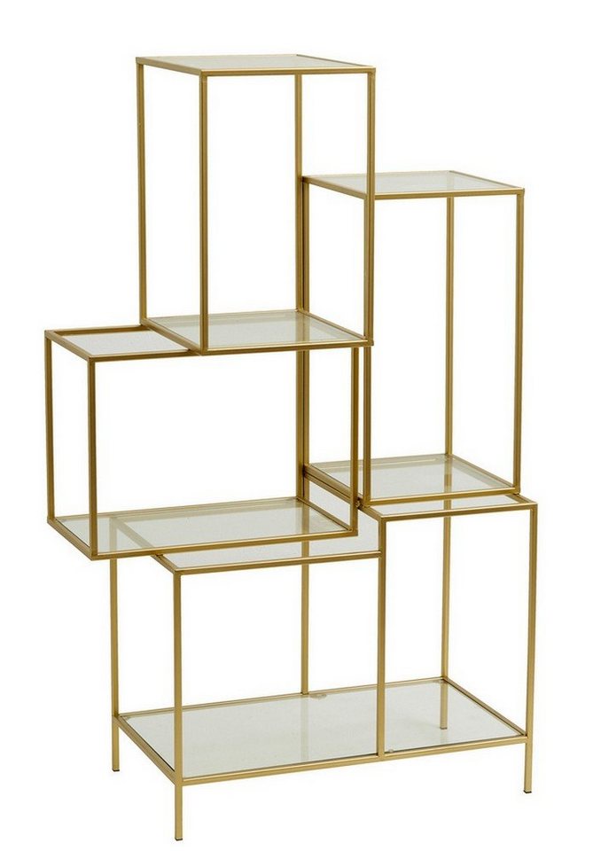 daslagerhaus living Regal Regal Metall Glas gold h 126 cm von daslagerhaus living