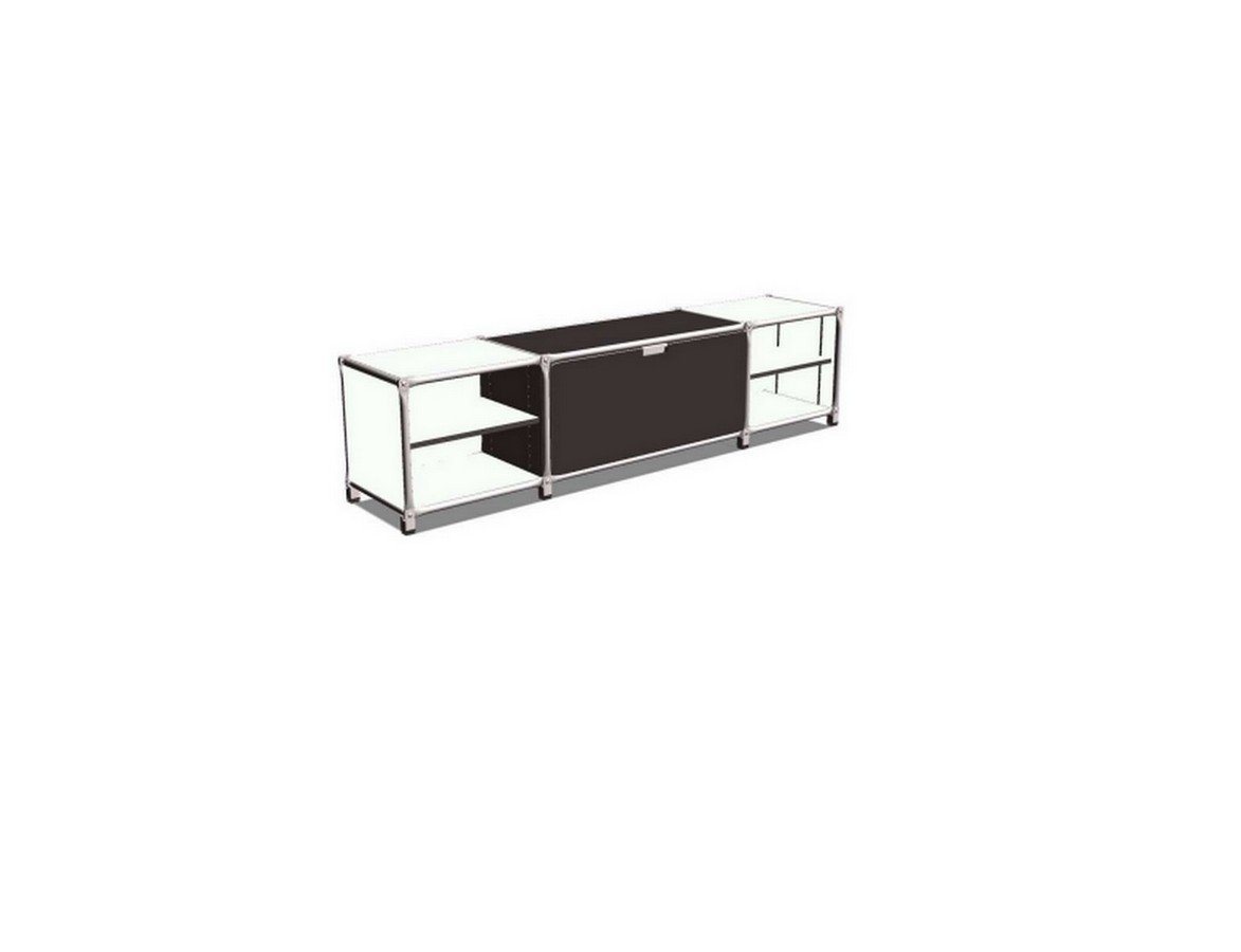 daslagerhaus living Sideboard Lowboard schwarz-weiß B 174 cm von daslagerhaus living