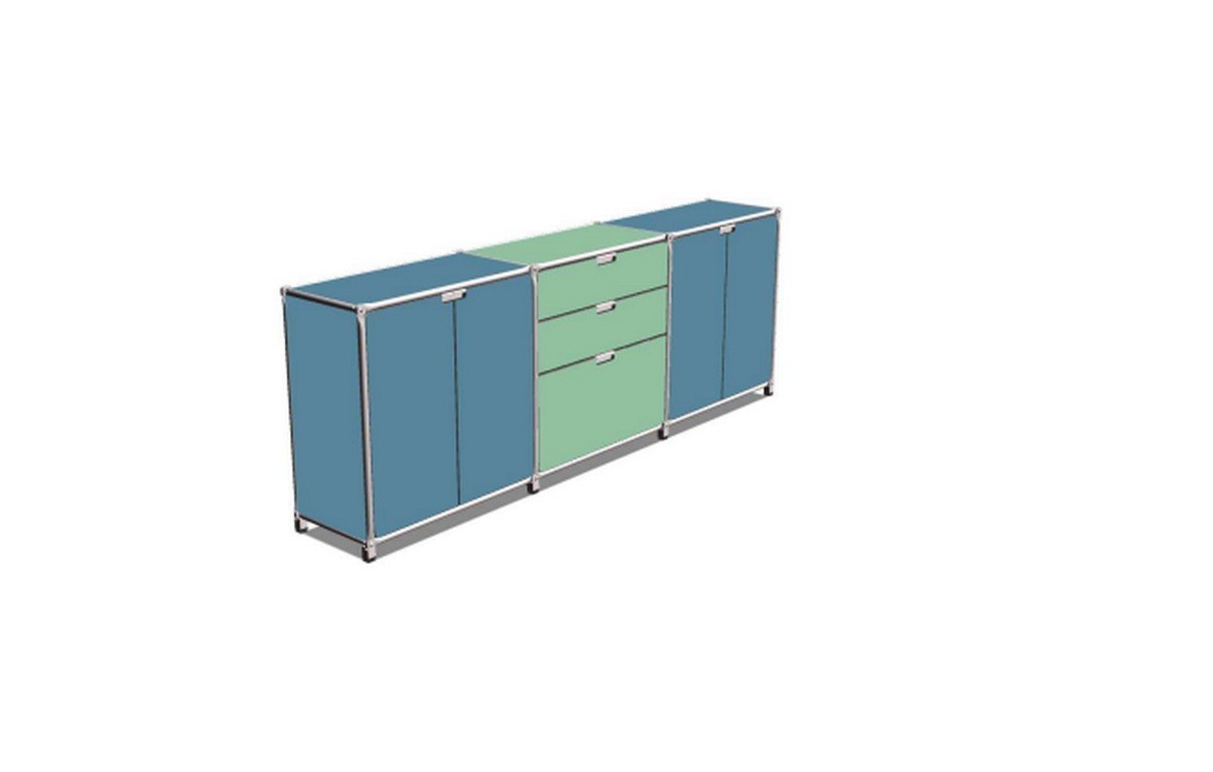 daslagerhaus living Sideboard Sideboard System 180 blau-grün B 219 cm von daslagerhaus living